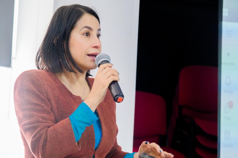 Foto de la Viceministra de Minas en el Lanzamiento del Primer Hub de Innovación del Grafeno en Colombia